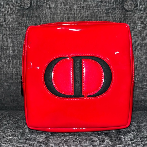 Dior Bags Christian Dior Red Patent Leather Makeup Case Cosmetic Bag Ruby Red Glitter Poshmark